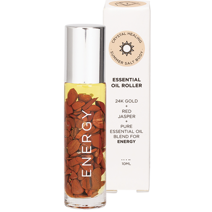 Essential Oil Roller 24K Gold Energy Red Jasper