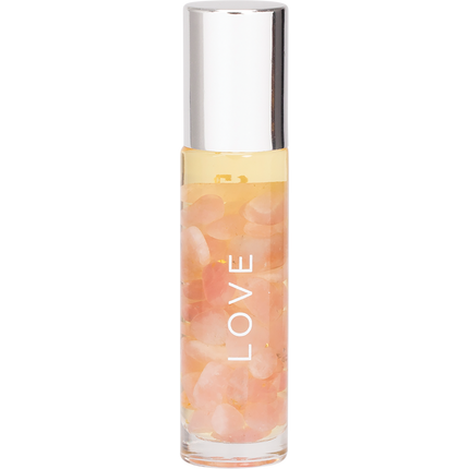 Essential Oil Roller 24K Gold Love Rose Quartz