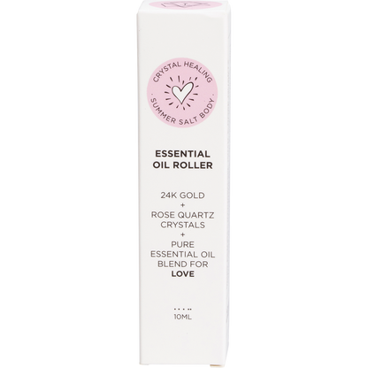 Essential Oil Roller 24K Gold Love Rose Quartz