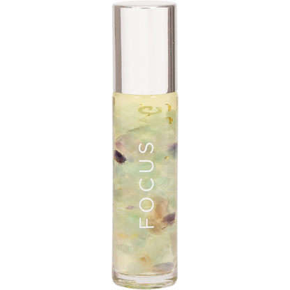 Essential Oil Roller 24K Gold Focus Rainbow Fluorite