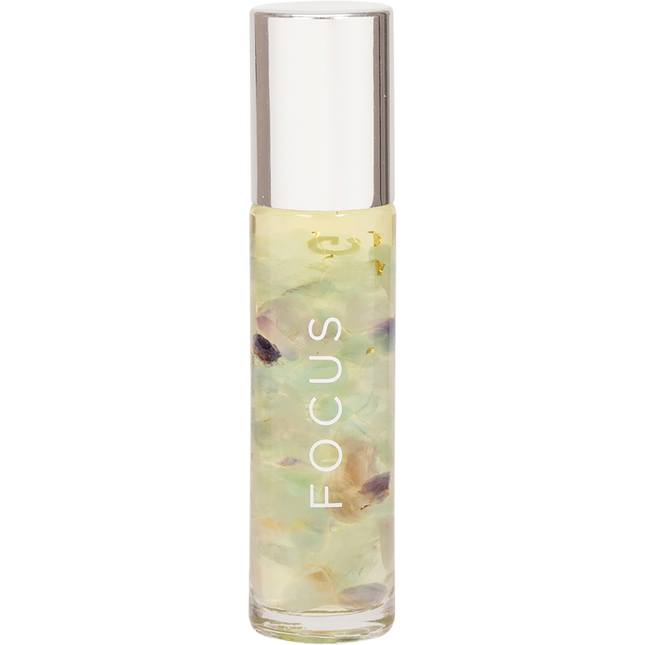 Essential Oil Roller 24K Gold Focus Rainbow Fluorite