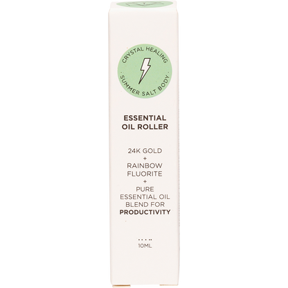 Essential Oil Roller 24K Gold Focus Rainbow Fluorite