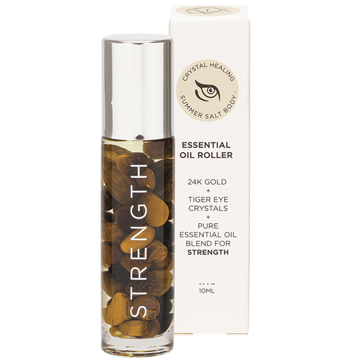 Essential Oil Roller 24K Gold Strength Tiger Eye