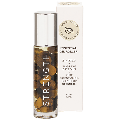 Essential Oil Roller 24K Gold Strength Tiger Eye