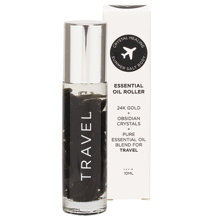 Essential Oil Roller 24K Gold Travel Obsidian