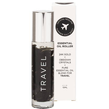 Essential Oil Roller 24K Gold Travel Obsidian