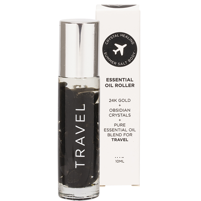 Essential Oil Roller 24K Gold Travel Obsidian