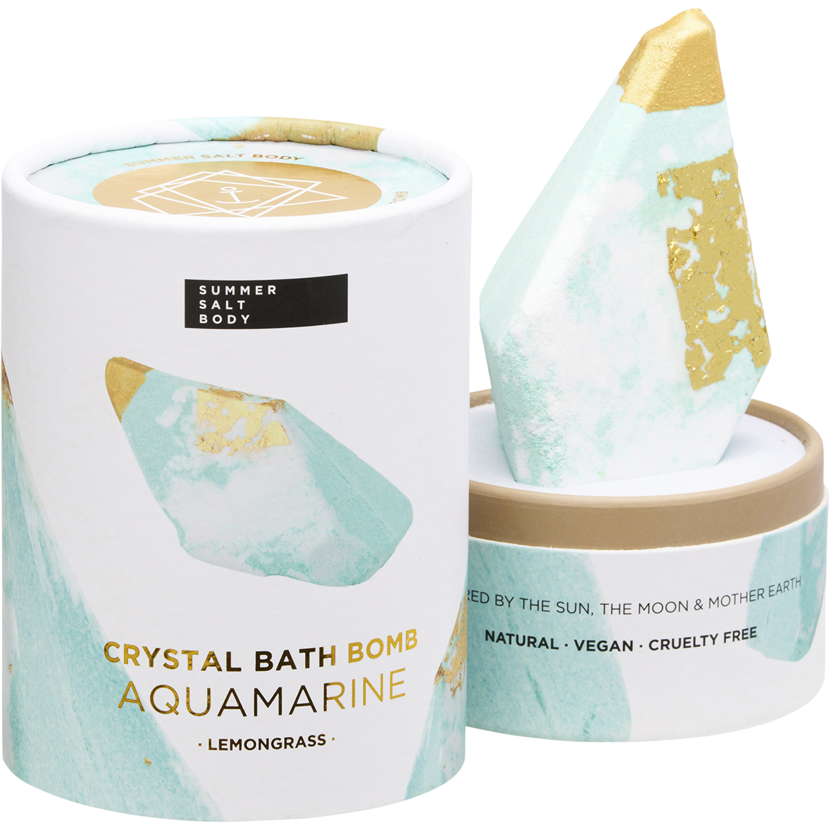 Crystal Bath Bomb Aquamarine Lemongrass