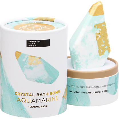 Crystal Bath Bomb Aquamarine Lemongrass