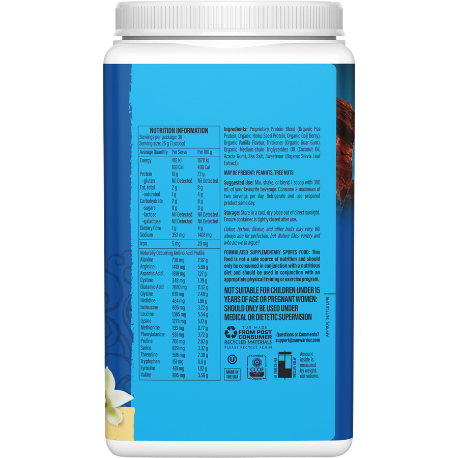 SUNWARRIOR Protein Powder Warrior Blend Vanilla