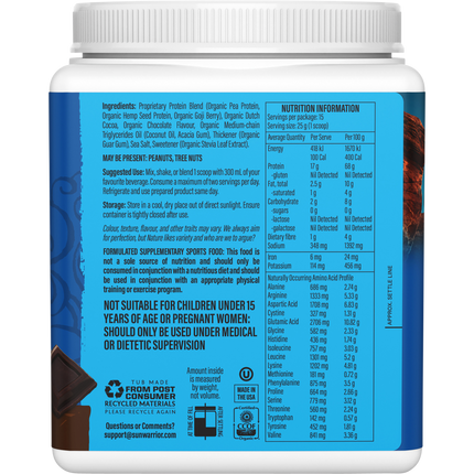 SUNWARRIOR Protein Powder Warrior Blend Chocolate