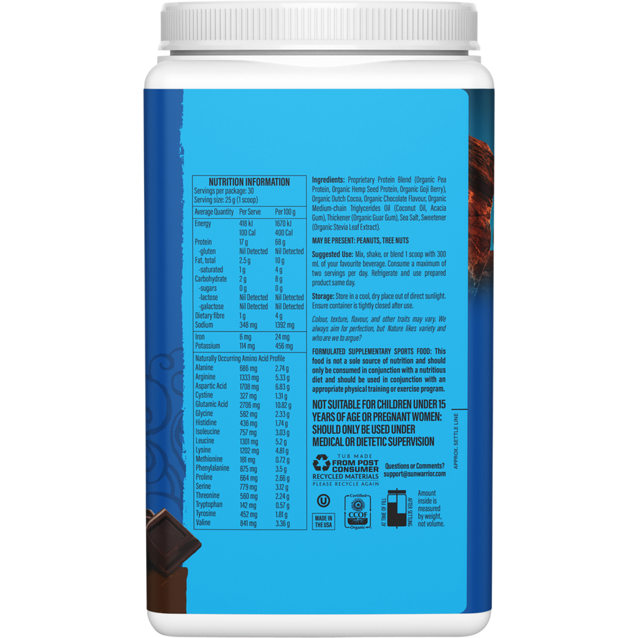 SUNWARRIOR Protein Powder Warrior Blend Chocolate