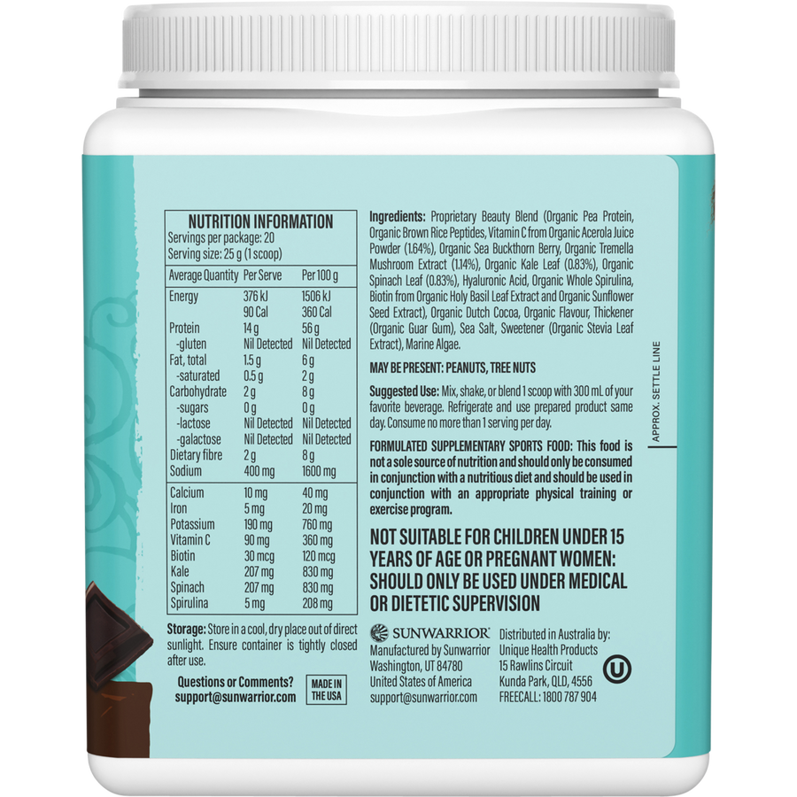 SUNWARRIOR Collagen Building Protein Peptides Chocolate Fudge