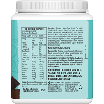 SUNWARRIOR Collagen Building Protein Peptides Chocolate Fudge