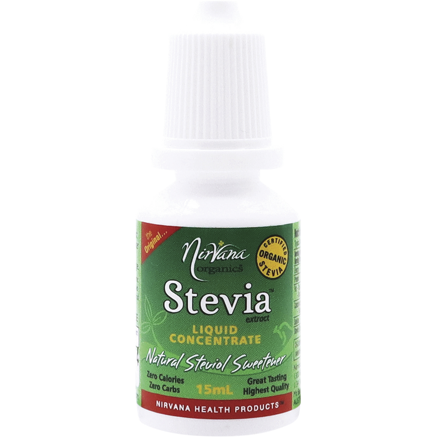 Nirvana Organics Stevia Liquid in a clear bottle