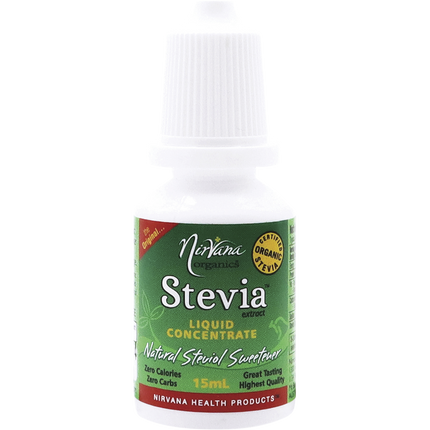 Nirvana Organics Stevia Liquid in a clear bottle