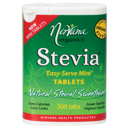 Nirvana Organics Stevia tablets in convenient mini size