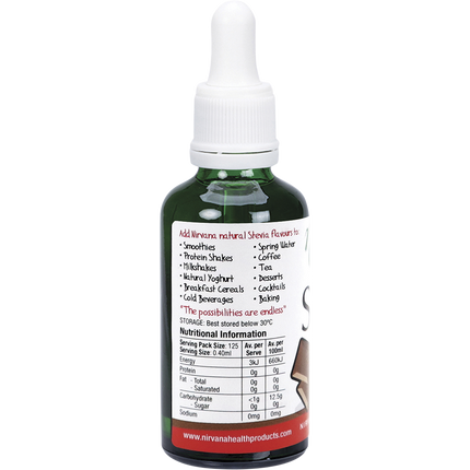 Nirvana Organics Liquid Stevia in rich chocolate flavor