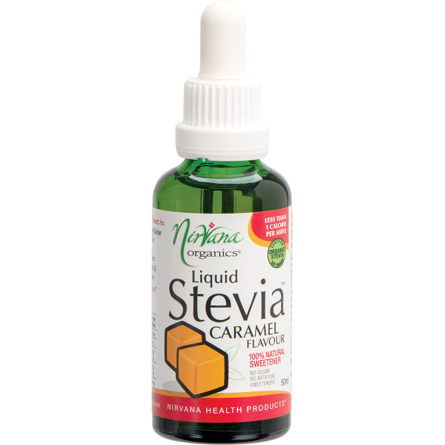 Nirvana Organics liquid stevia in caramel flavor