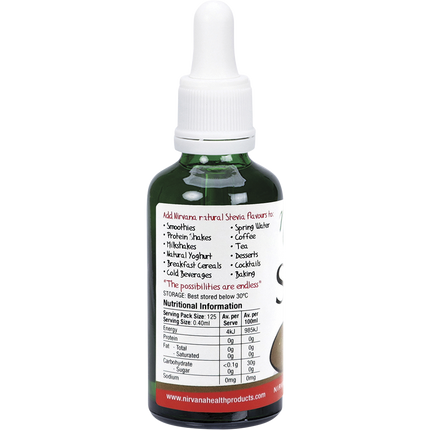 Nirvana Organics Liquid Stevia Coconut bottle on display