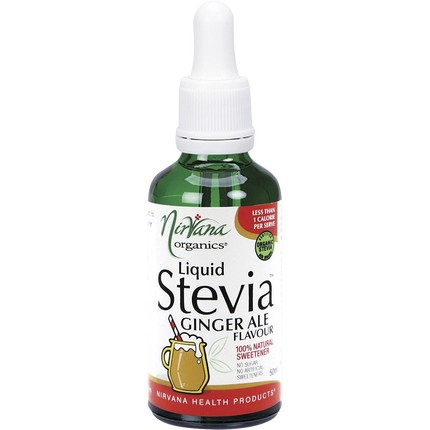 Nirvana Organics liquid stevia ginger ale bottle