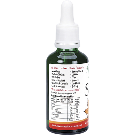 Nirvana Organics liquid stevia in maple flavor