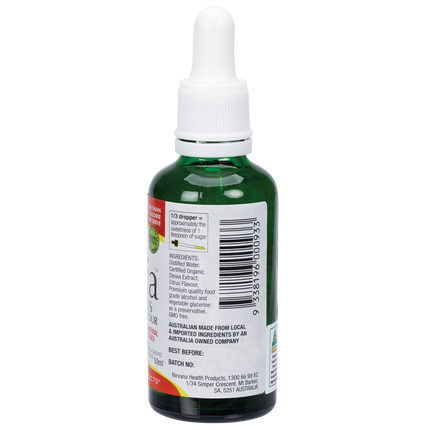 Nirvana Organics Liquid Stevia Citrus surrounded by fresh sliced citrus fruits