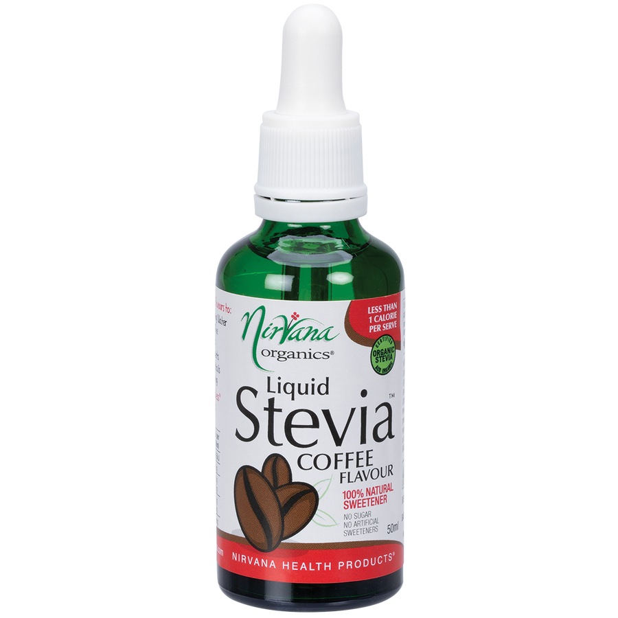 Nirvana Organics liquid stevia for sweetening coffee