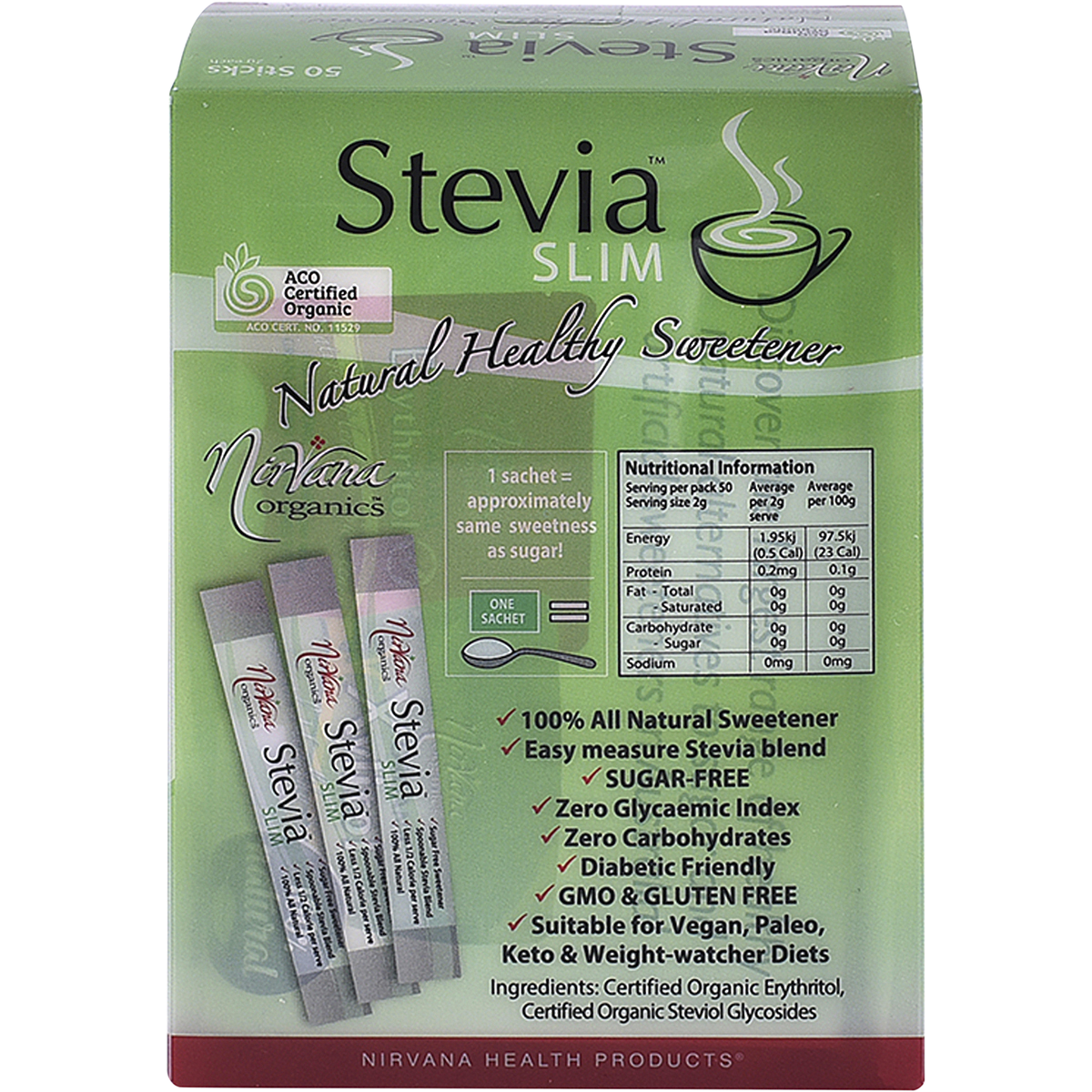 Stevia & Erythritol Sweetener Stevia Slim Sticks