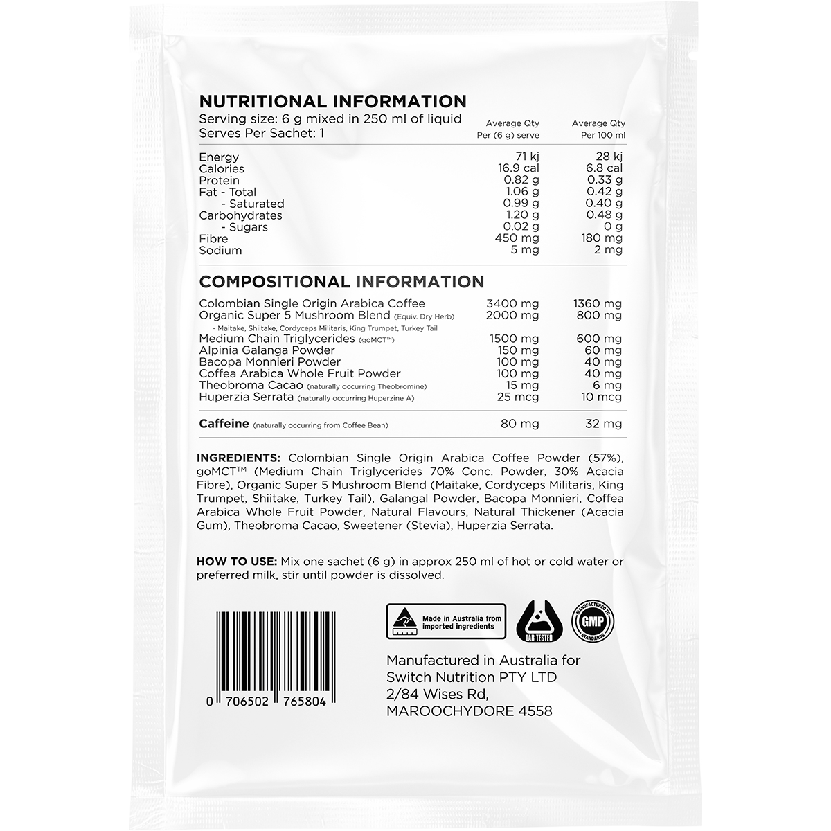 Coffee Mental Focus Elixir Naked Espresso