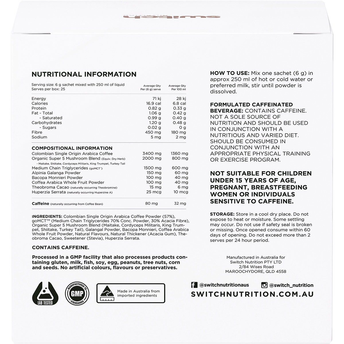 Coffee Mental Focus Elixir Naked Espresso