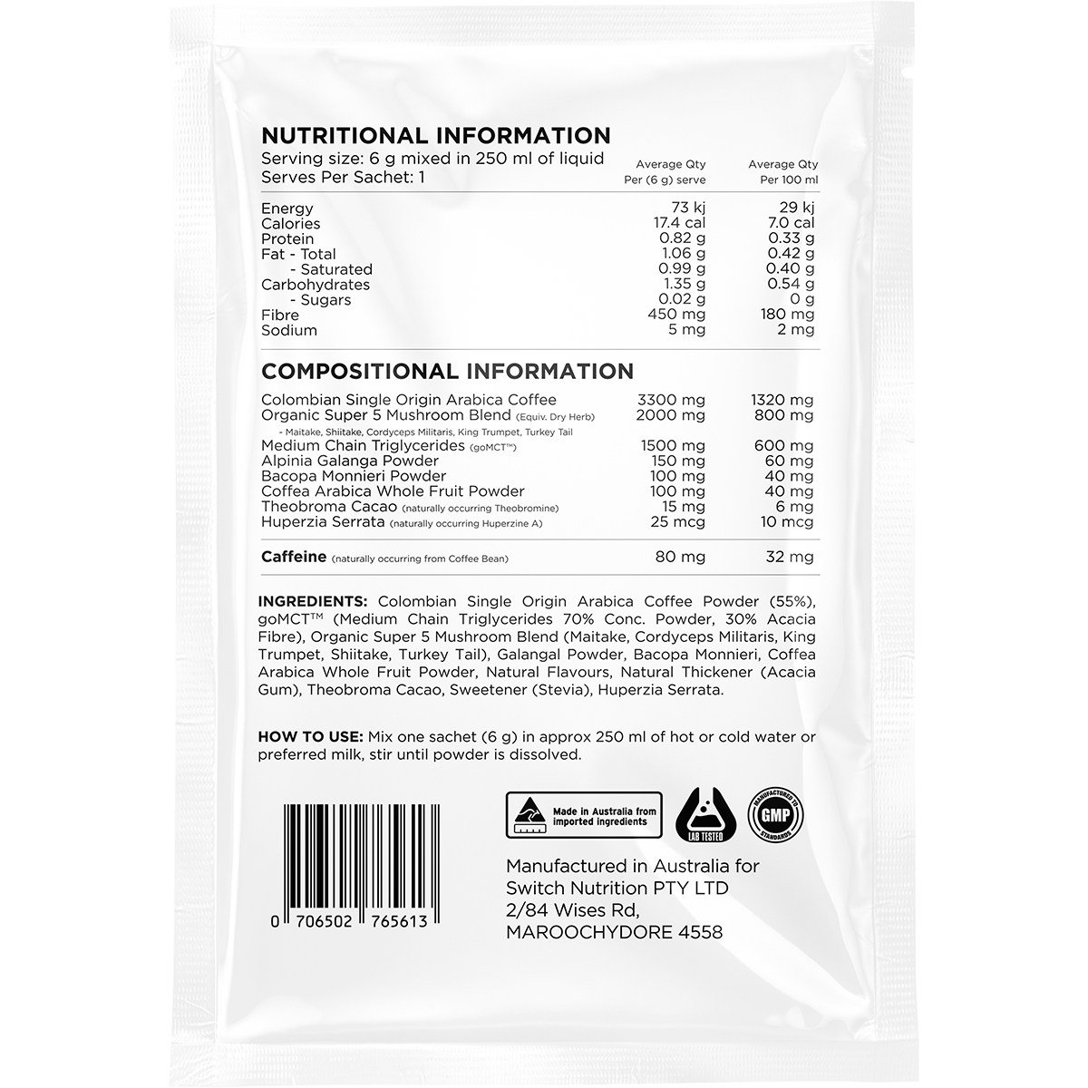 Coffee Mental Focus Elixir Espresso Sweetened