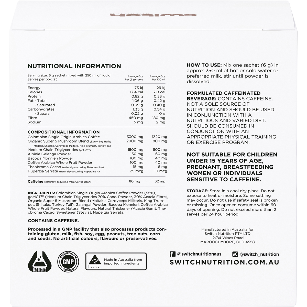 Coffee Mental Focus Elixir Espresso Sweetened