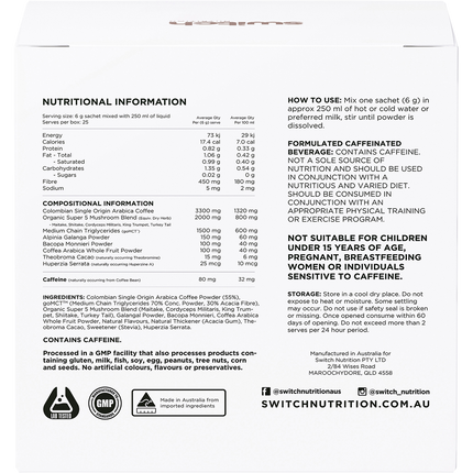 Coffee Mental Focus Elixir Espresso Sweetened