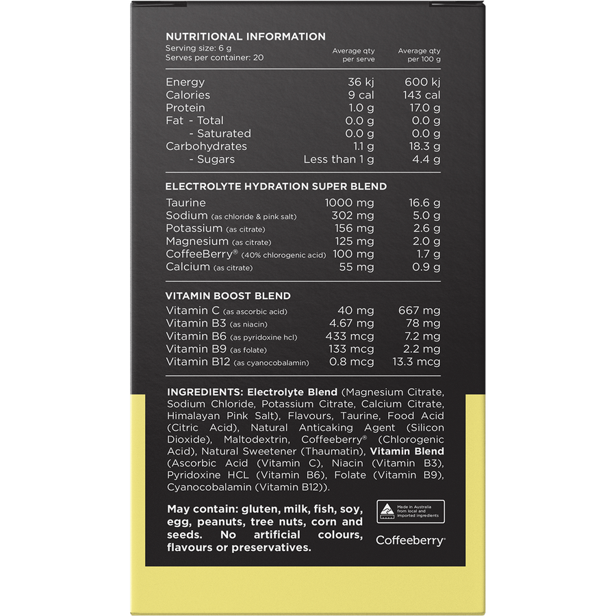Switch Nutrition Hydrate Electrolytes No Added Sugar Lemon Lime