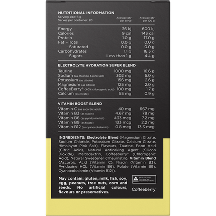 Hydrate Electrolytes No Added Sugar Lemon Lime