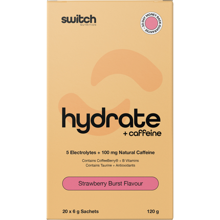SWITCH NUTRITION Hydrate + Caffeine Strawberry Burst Sachets