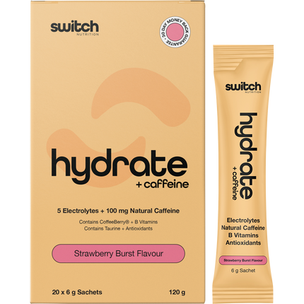 SWITCH NUTRITION Hydrate + Caffeine Strawberry Burst Sachets