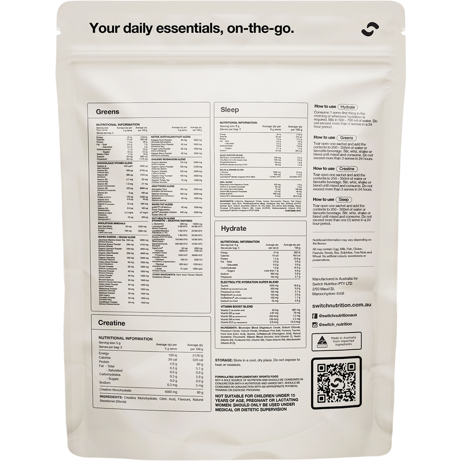 SWITCH NUTRITION Daily Essentials Sachets
