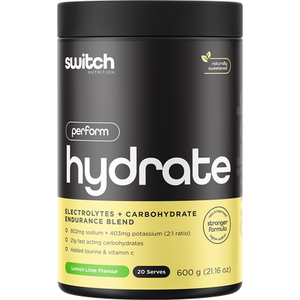 Hydrate Perform Electrolytes & Carbs Lemon Lime