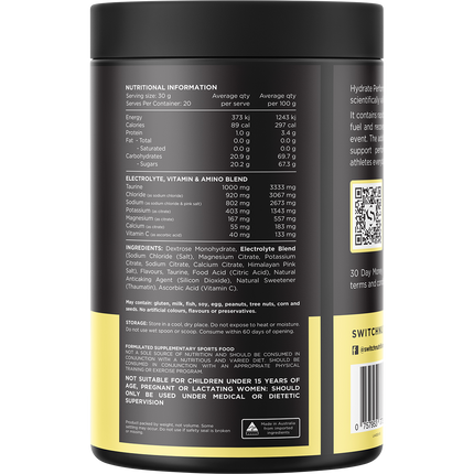 Hydrate Perform Electrolytes & Carbs Lemon Lime