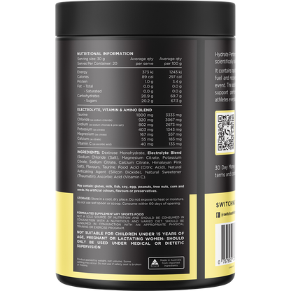 Hydrate Perform Electrolytes & Carbs Lemon Lime