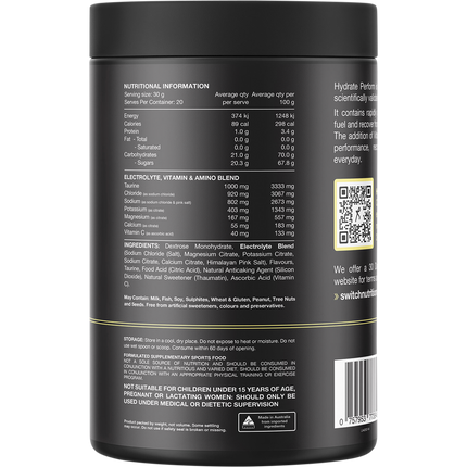 Hydrate Perform Electrolytes & Carbs Kiwi Watermelon