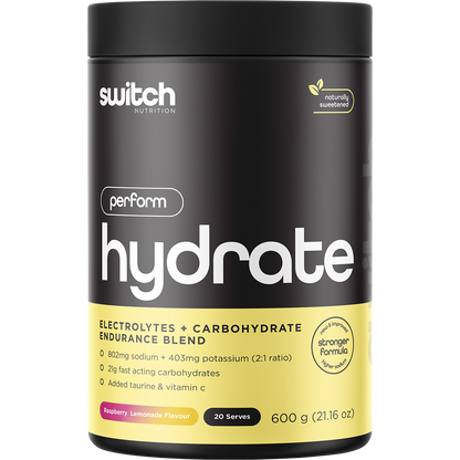 Hydrate Perform Electrolytes & Carbs Raspberry Lemonade