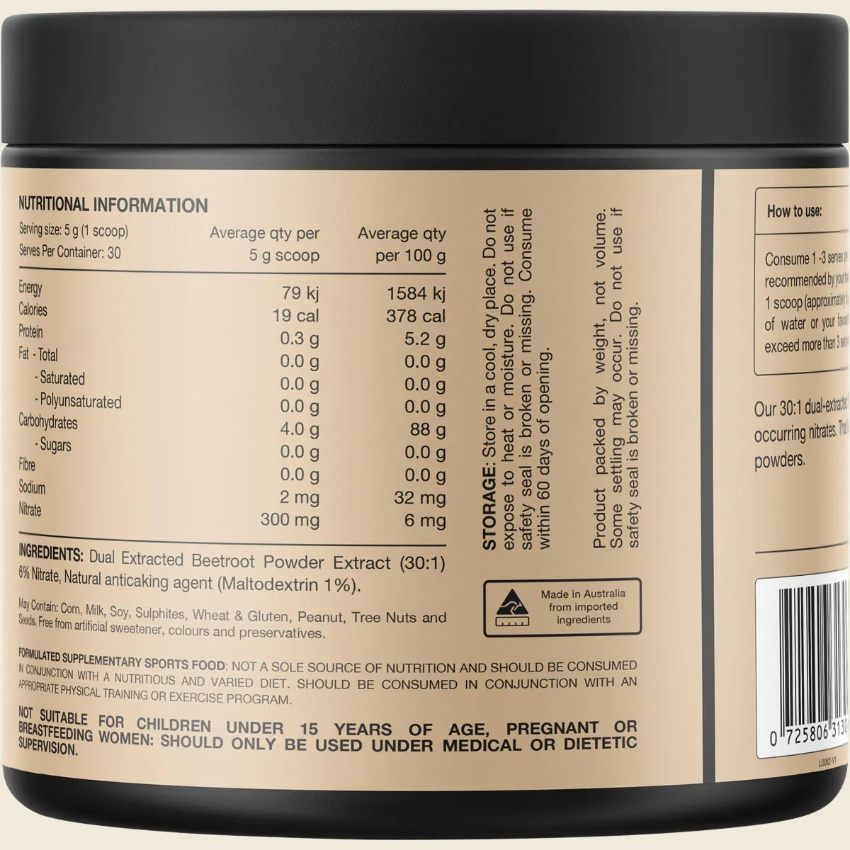 Switch Nutrition Beetroot Triple Strength 6% Nitrate 30:1 Dual Extract 150g