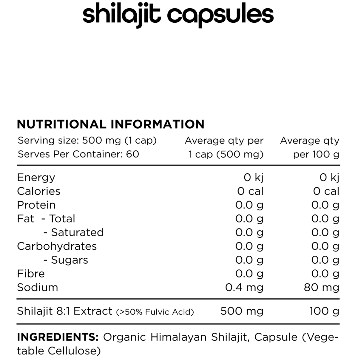 Shilajit Organic Himalayan Shilajit 8:1