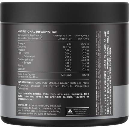 Sea Moss 10:1 Organic Irish Sea Moss Capsules