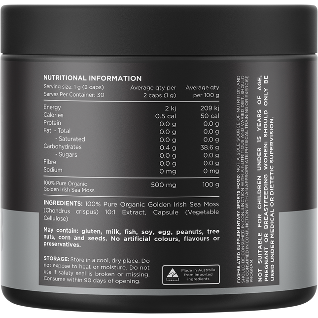 Switch Nutrition Sea Moss 10:1 Organic Irish Sea Moss Capsules