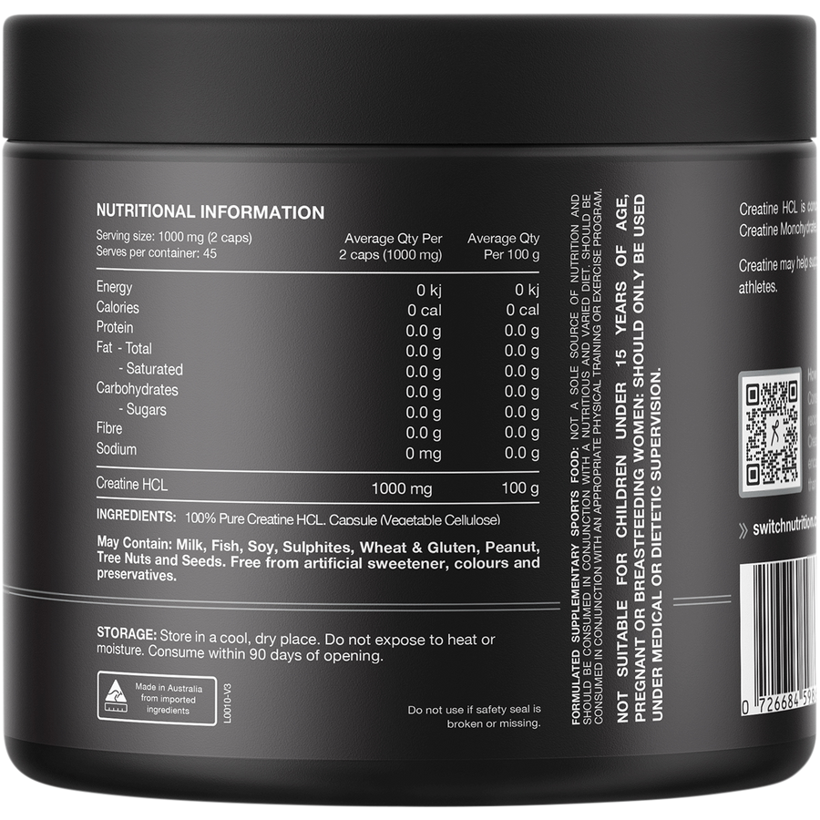 Switch Nutrition Creatine 100% Pure HCL