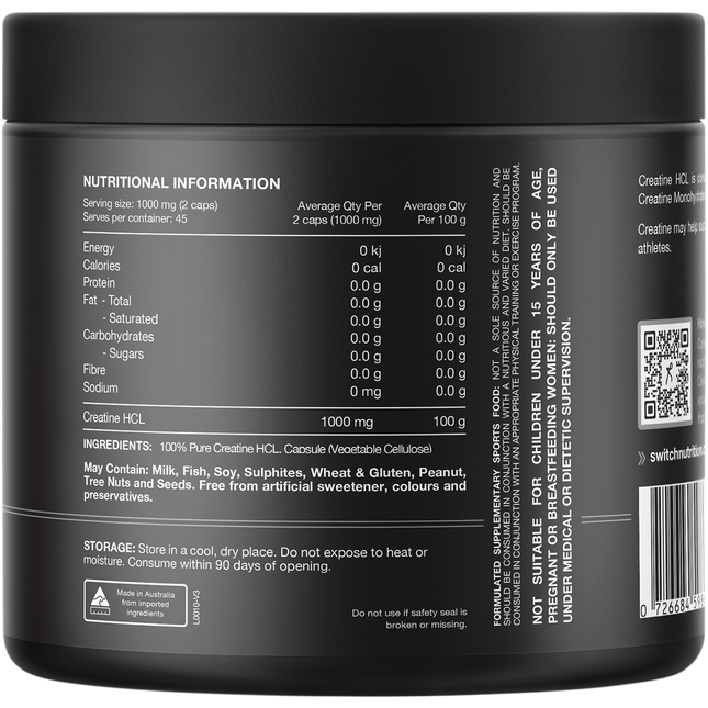 Switch Nutrition Creatine 100% Pure HCL